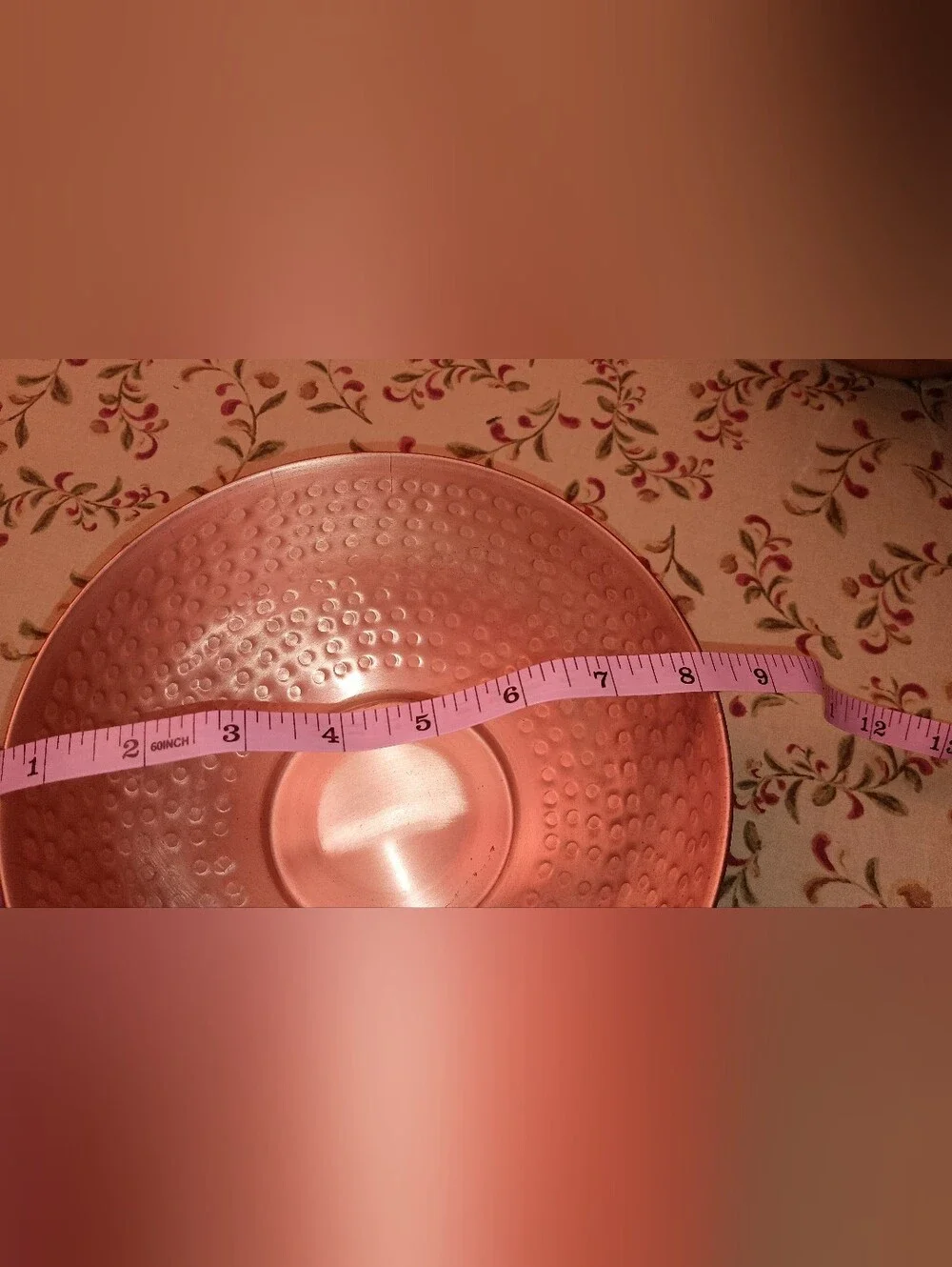 Hammered Copper-Style Serving Bowl - Rose Copper Finish
